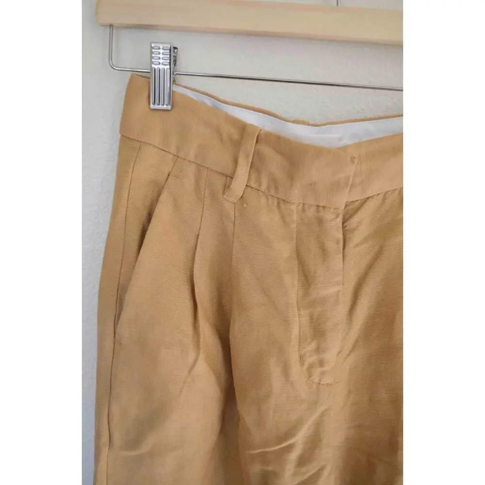 Aritzia Effortless Pants Tan Linen Blend 0